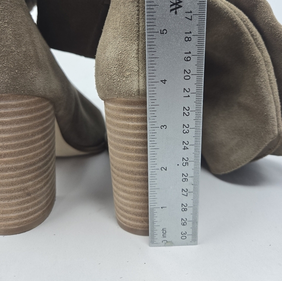 Steve Madden Bixby Womens Knee High Boots Sz 9.5M Tan Leather Pull On Block Heel - Picture 5 of 12